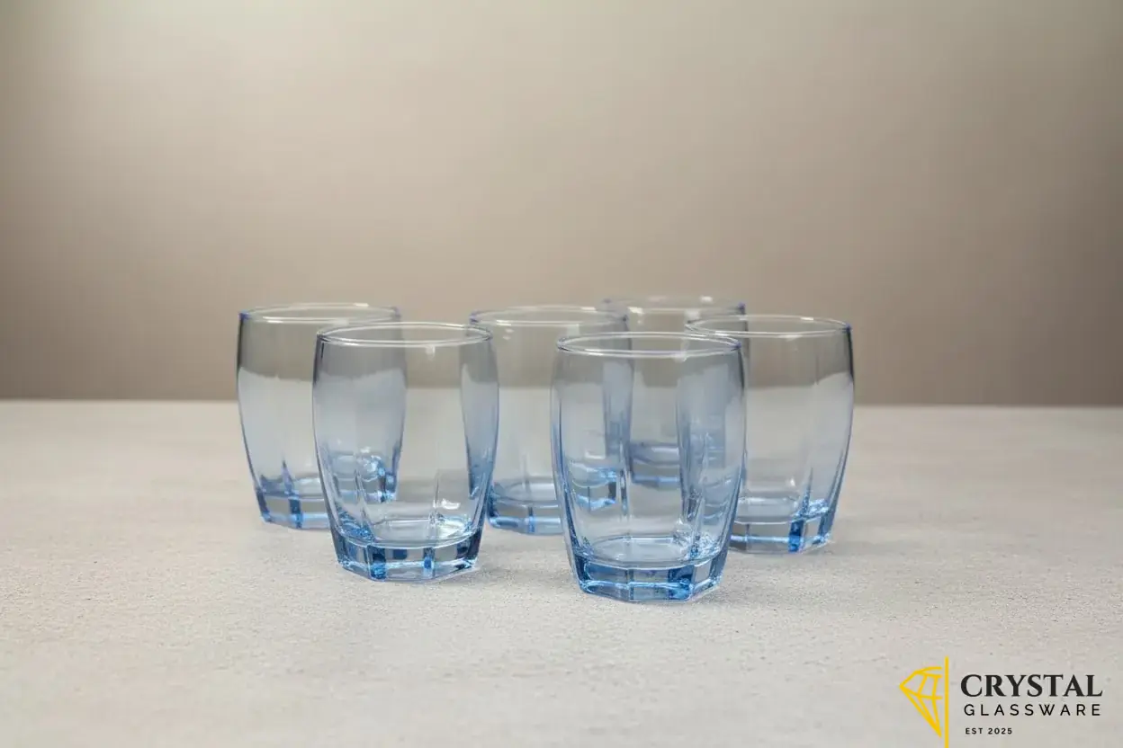 Delisoga 6-Piece  Elegant 280ml Cocktail Blue Glass